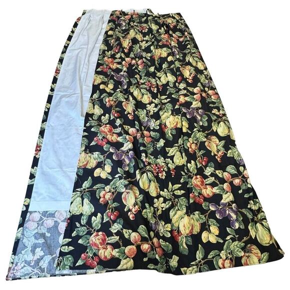 Custom Made Pinch Pleat Curtain Pair Vintage P Kaufman Fruit Print 45x84 - Picture 7 of 8